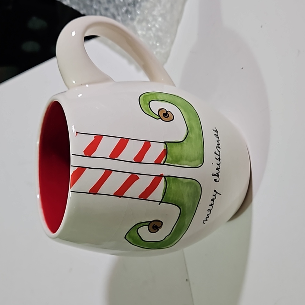 Magenta elf Christmas coffee cup